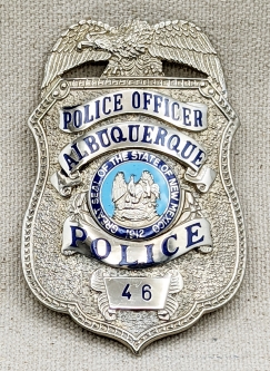 Beautiful High Quality ca 1980s Albuquerque NM Police Officer Badge #46 Possibly on officer's Second