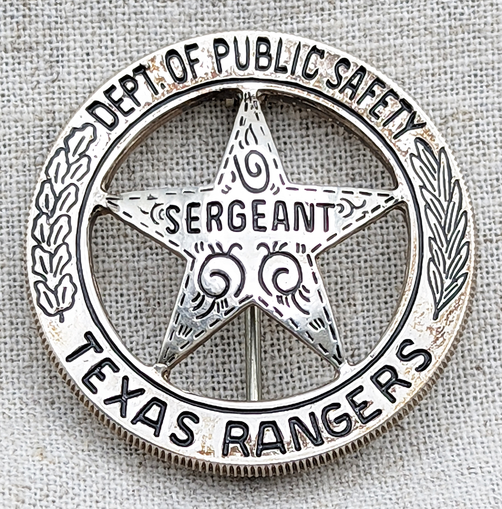 Texas Ranger Peso Back Co D Badge