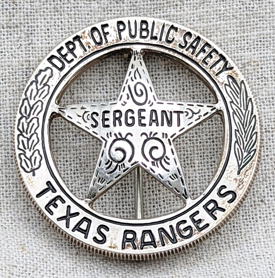 Texas Ranger Peso Back Co D Badge