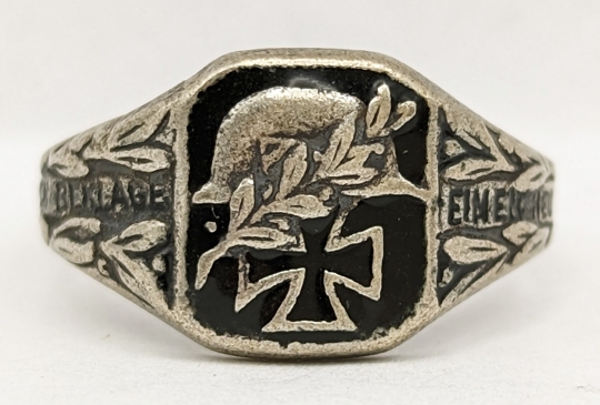 Rare & Poignant WWII German Next-of-Kin Memorial Ring in Enameled 800  Silver Man\'s/Father\'s Ring11.5: Flying Tiger Antiques Online Store