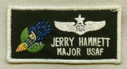 Beautiful Vietnam War USAF AC-130 Spectre Gunship Navigator Name Strip Thai Hand Emb No Velcro