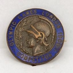 Wonderful 1908 London Summer Olympic Games Competitor Badge # WG 209