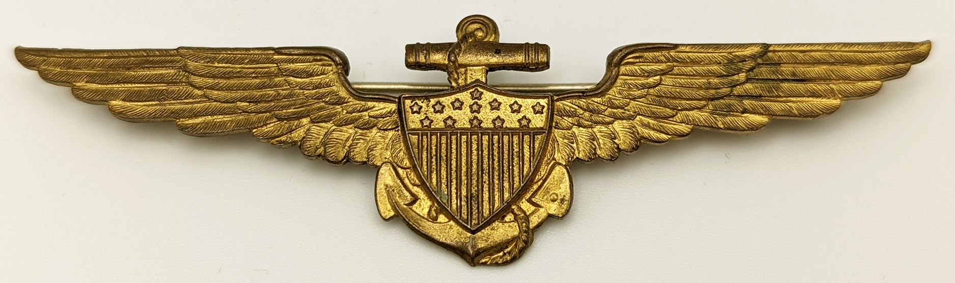 Gorgeous Oversize WWI USN Pilot Wing in Gilt Brass by Robert Stoll ...