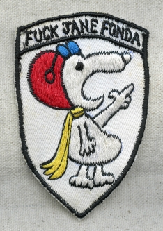 Iconic Vietnam War Snoopy F**k Jane Fonda Novelty Patch Thai Made