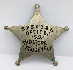 Beautiful ca 1910 Great Lakes Passenger Steamship S.S. Theodore Roosevelt Officer Badge