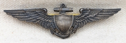 Beautiful Iconic WWI USN Pilot Wing by Robbins as Frequently Found in USMC Pilot Groupings