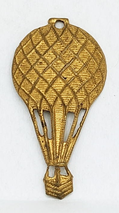 Rare WWI Austrian Air Force Officer Balloon Collar Insignia Pierced Gondola Lines
