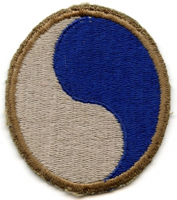 Rare O/D Brown Bordered & Backed, WWII 29th Infantry Division Patch