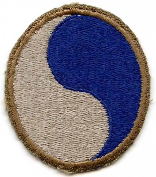 Rare O/D Brown Bordered & Backed, WWII 29th Infantry Division Patch