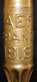 Unusual WWI Trench Art Design w/ Two Sons In Service Stars & US Engineers Castle - AEF France 1918