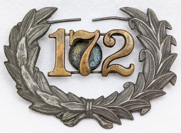 Great ca 1900 Police Helmet 2-piece Wreath & Number set from a Large City