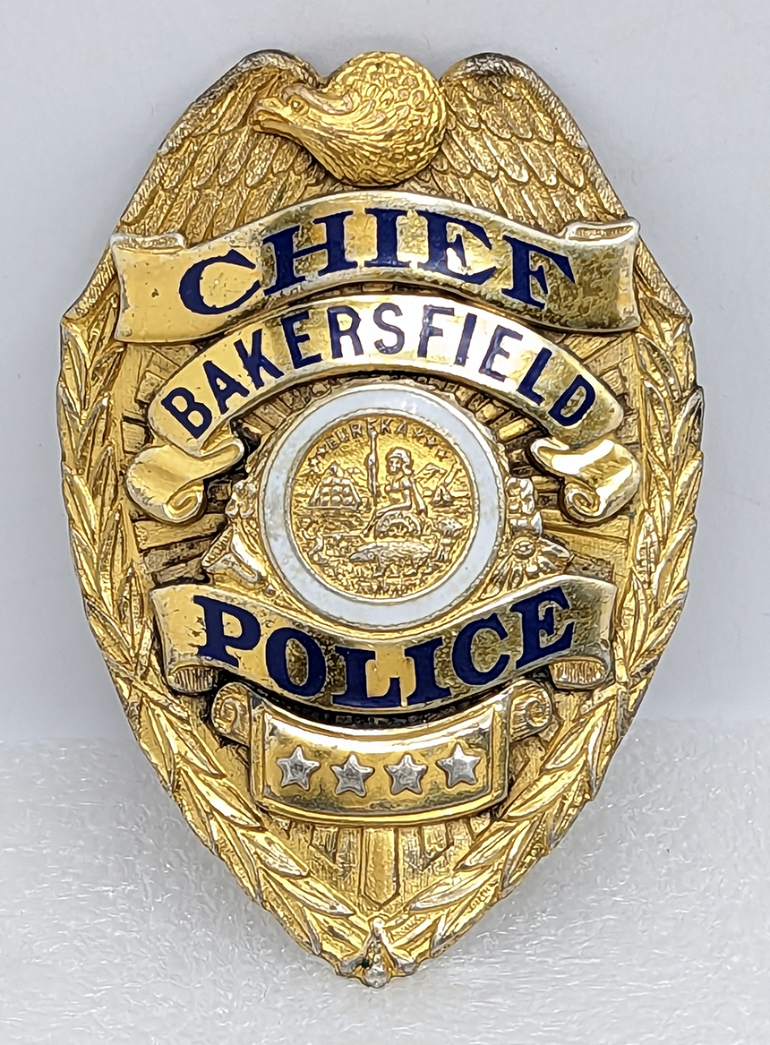Fabulous Early 1940s Gilt & Enameled Sterling Bakersfield CA Police