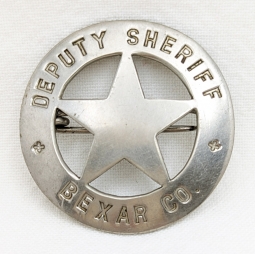 Vintage 1950's / 1960's Gonher / Barval Sheriff Star Pin Badge - Set Of 12  On Shop Display Card - Un Punched