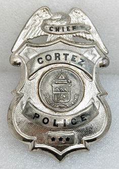 Great Old 1950s Cortez Co Police Chief Badge by Buchlein