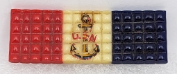 Great WWII Patriotic USN CPO Sweetheart Pin ca 1943 in wartime Shortages Plastic