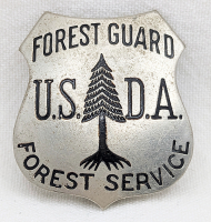 Rare 1910s - 1920s US Dept of Agricuture Forest Service Forest Guard Badge by Meyer & Wenthe