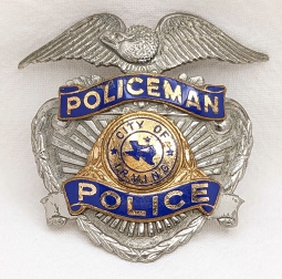 Nice Old Late 1950s-Early 1960s Irving TX Policeman Hat Badge by Entenmann