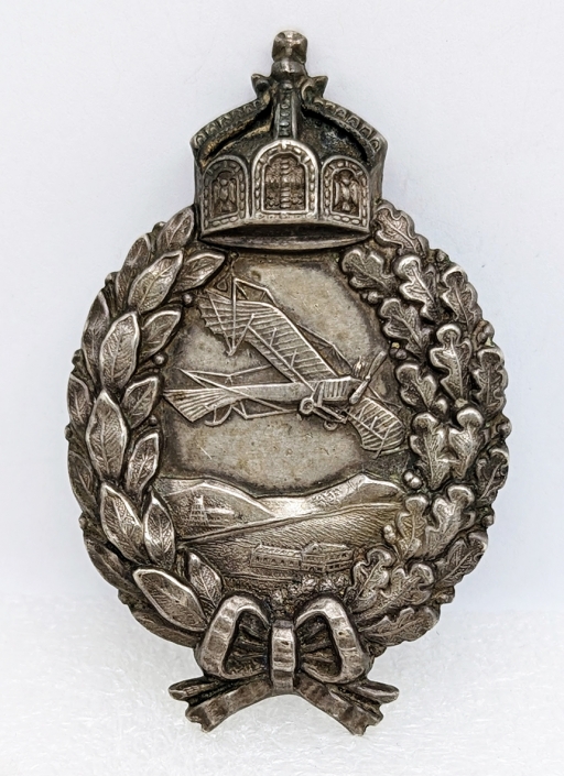 Iconic Early WWI M1913 Prussian Pilot Badge ca 1914 Type 1 by Juncker in 800 Silver