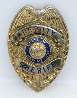 Cool 1950s New Mexico Stock or Generic Deputy Sheriff badge with Nice Duty wear