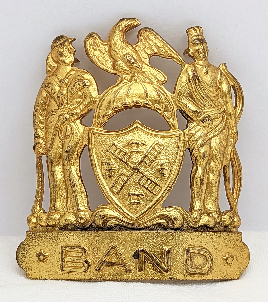 Ext Rare 1920s-30s NYPD Band Member Hat Badge in Gold Plated Brass with ...