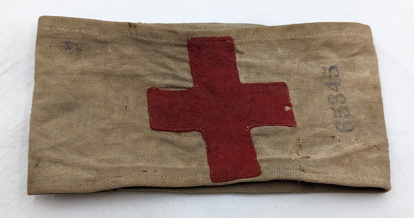 Rare WWI ca 1918 Numbered Red Cross US Army Medic Armband ID'd to Corp