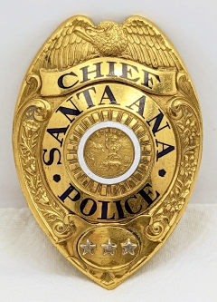 Stunning & HUGE 1920s Santa Ana CA Chief of Police Badge by C. Entenmann Jewelry Co
