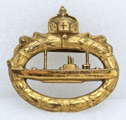 Ext Rare & Beautiful M1918 Imp Prussian Navy U-Boat Crew Badge by Schott ca 1918-1920