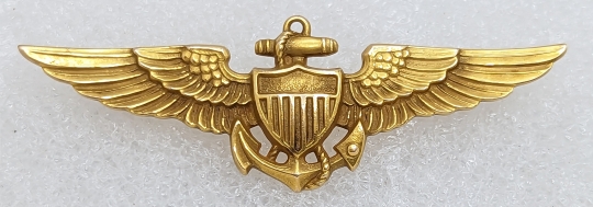 Rare & Poignant WWII USN 10K Gold Pilot Wing of KIA VF-7 Pilot LTJG Kenward V Killian