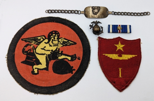 Ext Rare WWII USMC VMB-613 Jacket Patch Grouping of Navigator/Bombardier  Chet A Brunner: Flying Tiger Antiques Online Store