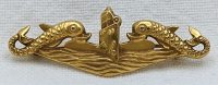 Gorgeous 10K Gold WWII USN Officer Mess Dress Submarine Dolphins Deco H&H