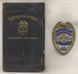 1930s-1940s Las Cruces, New Mexico Police Badge and Wallet