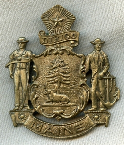 Rare 1930's - 40's State of Maine Fish & Game Warden Hat Badge #25