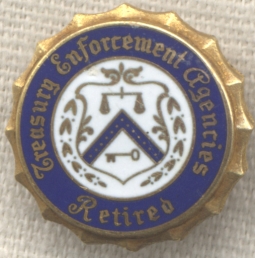 1930s-1940s US Treasury Enforcement Agencies Retirement Pin<p> NO LONGER AVAILABLE