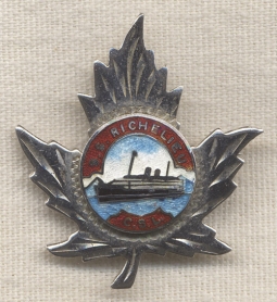 1930s Canada Steamship Lines S.S. Richelieu Souv. Ship Pin in Silver