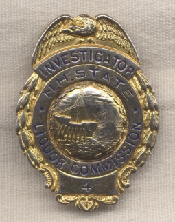 1930s New Hampshire State Liquor Commission Investigator Badge