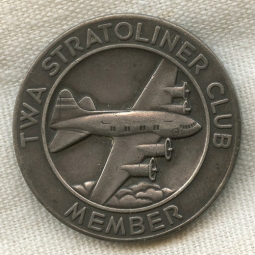 Sterling TWA Stratoliner Club Member Medal Circa Early 1940s