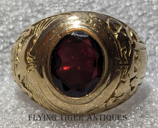 Beautiful 1920 USNA Annapolis Class Ring of John Elbridge Parker in 14K Gold Size 9-1/2