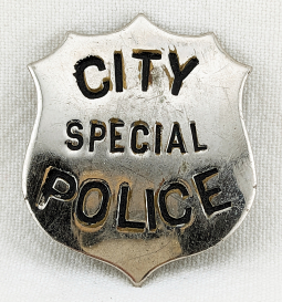 Rare 1890s-1900s San Antonio TX Special City Police Small Size Badge Hand Stamped