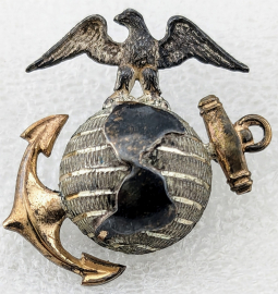 Gorgeous ca 1910 USMC Officer Dress EGA in Solid Silver & Gold with Tiffany Catch