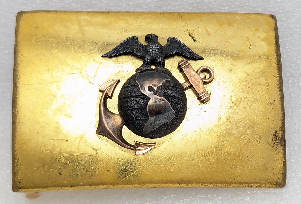 Wonderful WWI - Early 1920s USMC EM Full Dress Duty Belt Buckle w