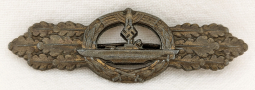 Rare WWII Kriegsmarine M1944 U-Boat Combat Clasp in Bronze by Schwerin