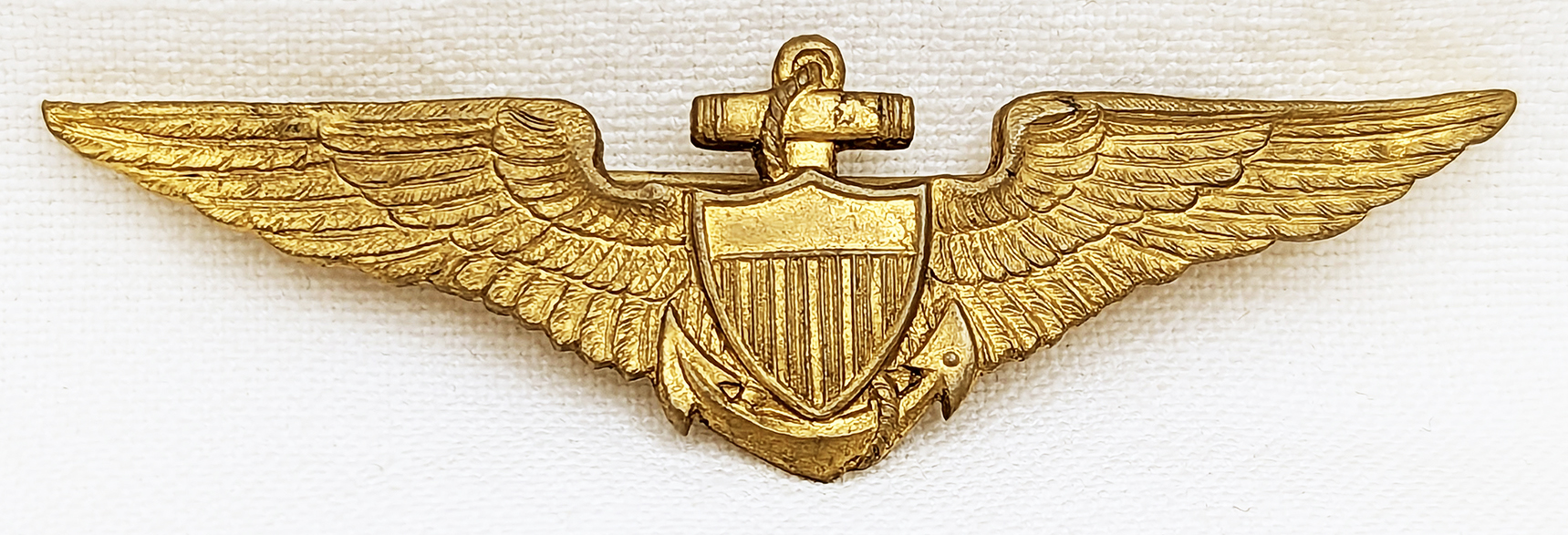 Beautiful WWI-Early 20s USN US Navy Pilot Wing in Gilt Brass by F H ...