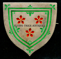 Gorgeous 1880s - 1890s Livingston Family Heraldic Brooch in Original Scottish Jeweler's Box
