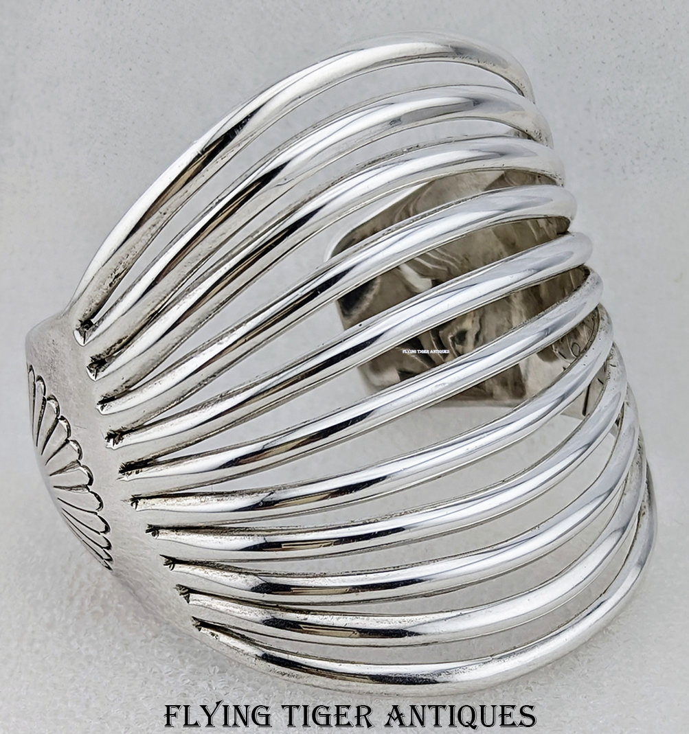Important Vintage Navajo Kenneth Begay Grandaughter Native American Jewelry Silver Swirl Earrings Important Vintage Navajo Kenneth Begay Grandaughter Native American Jewelry Silver Swirl Earrings