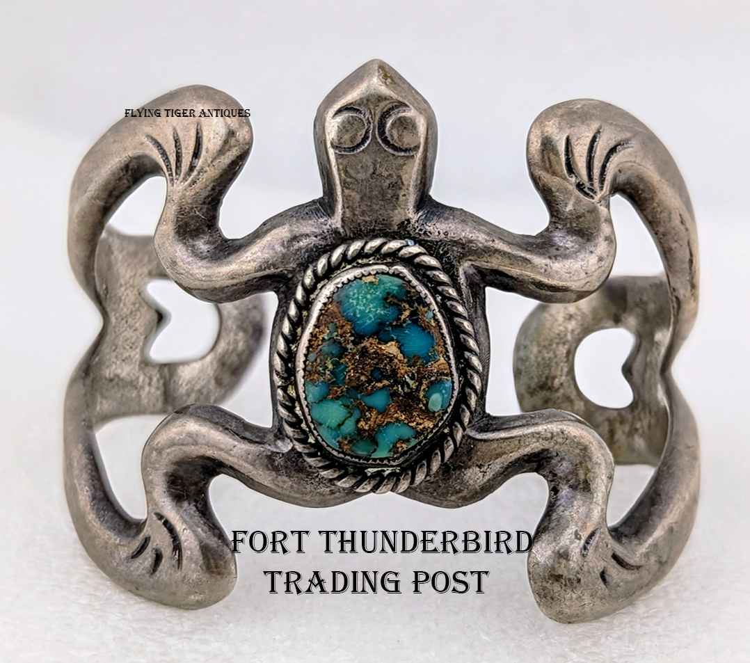 Amazing Navajo Vietnam Veteran Us Army Turquoise Native American Jewelry Silver Tufa Bracelet