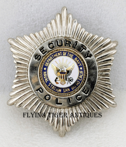 Great Large 1970s-80s NSSD Naval Station San Diego Security Police Badge