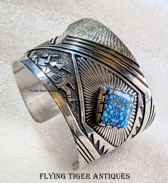 Magnificent Vintage Native American Jewelry Navajo Turquoise Sterling Silver Richard Begay Bracelet Magnificent Vintage Native American Jewelry Navajo Turquoise Sterling Silver Richard Begay Bracelet