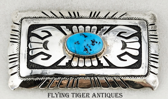 Magnificent Vintage Native American Navajo Thomas Singer Sterling Silver Buckle Belt Set Magnificent Vintage Native American Navajo Thomas Singer Sterling Silver Buckle Belt Set