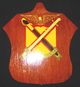 WWII Hand-Painted US 4th Marines Wooden Plaque