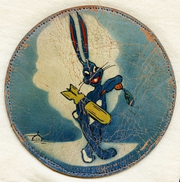 Great Early WWII USAAF 324th B.S., 91st B.G., 8th AF Airbrushed & Hand-Painted Leather Jacket Patch